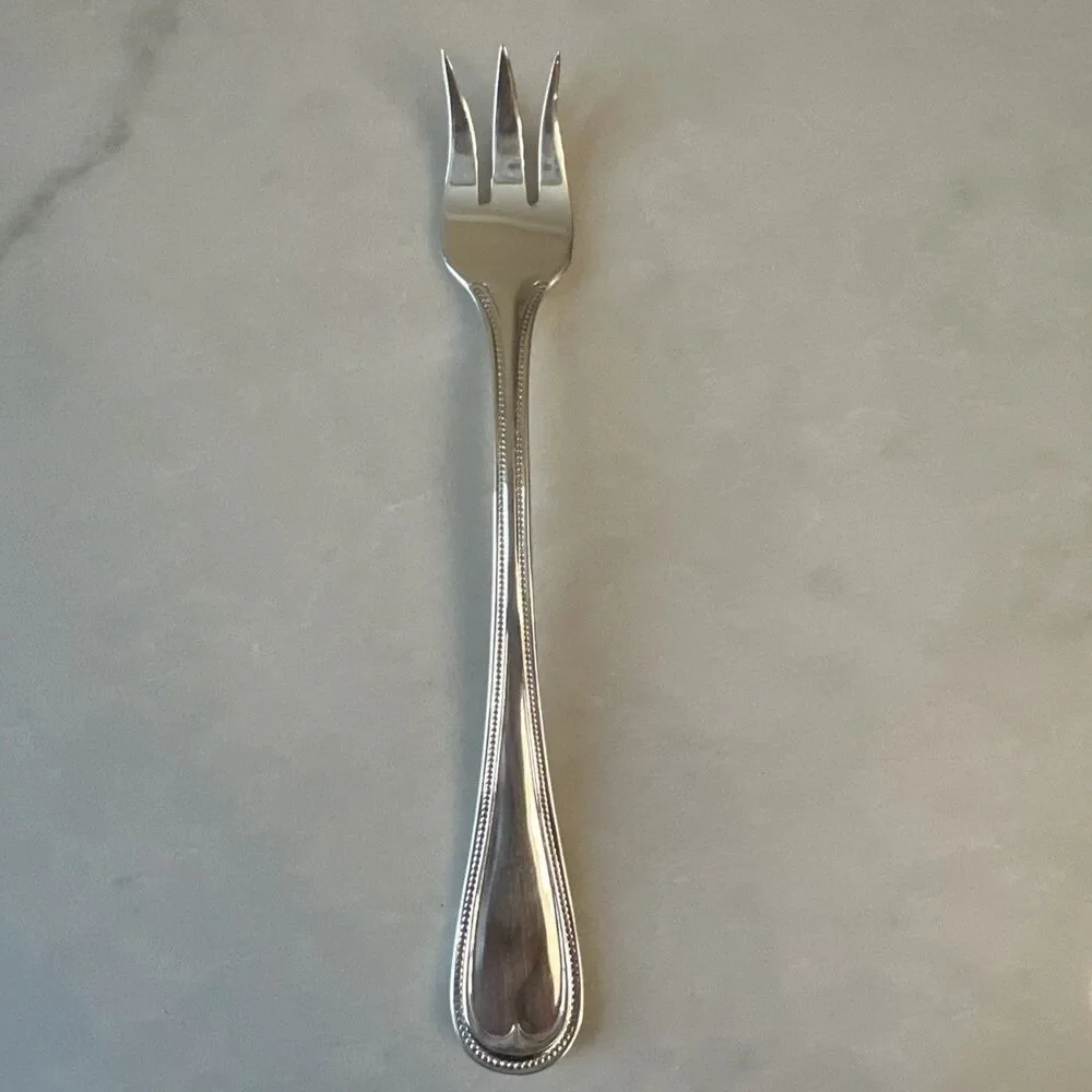 Reed & Barton Beaded English Gentry Silverplate Cocktail Seafood Fork Set of 4